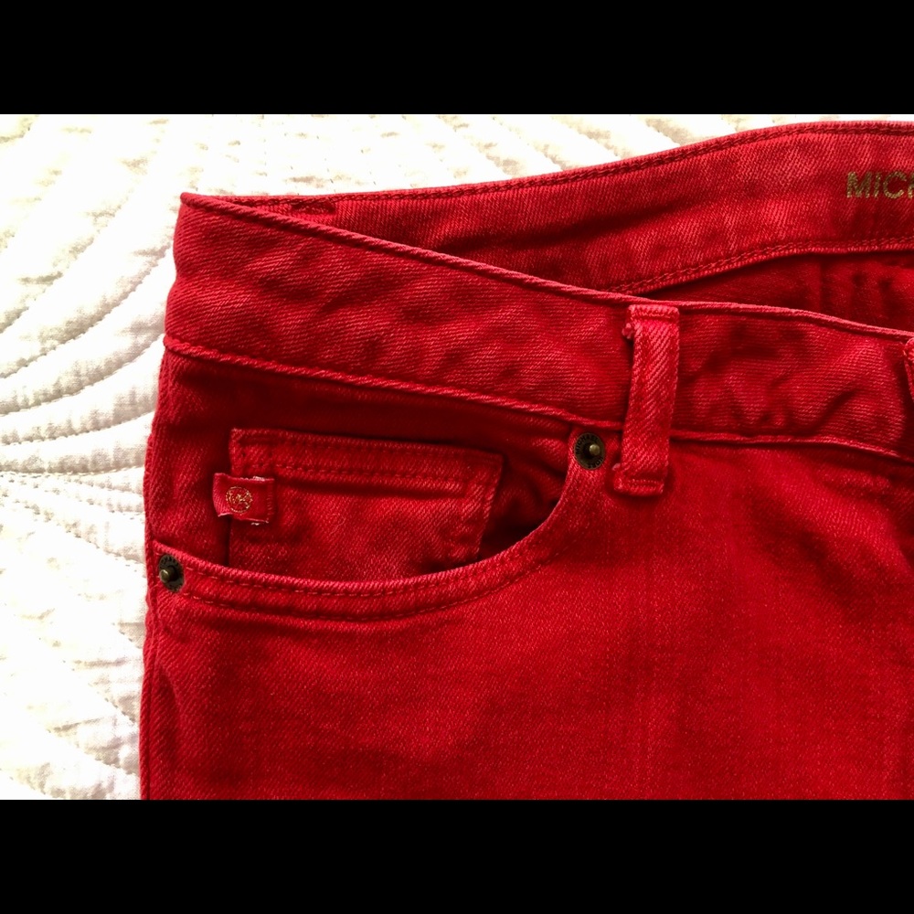 Michael Kors Ladies Red Denim Pants SZ 8 - Picture 7 of 13